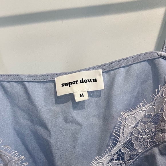 Super down Elegant Blue Lace Camisole M - Picture 2 of 4